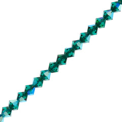 144 Preciosa Crystal 3mm Bicone Bead Emerald AB (50730AB)