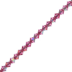 42 Preciosa Crystal Faceted Bicone Bead 3mm Rose AB (70010AB)