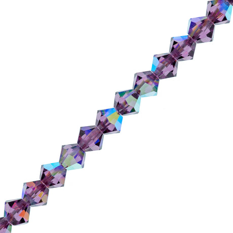 144 Preciosa Crystal 4mm Bicone Bead Amethyst AB (20050AB)