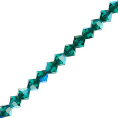 31 Preciosa Crystal 4mm Bicone Bead Emerald AB (50730AB)