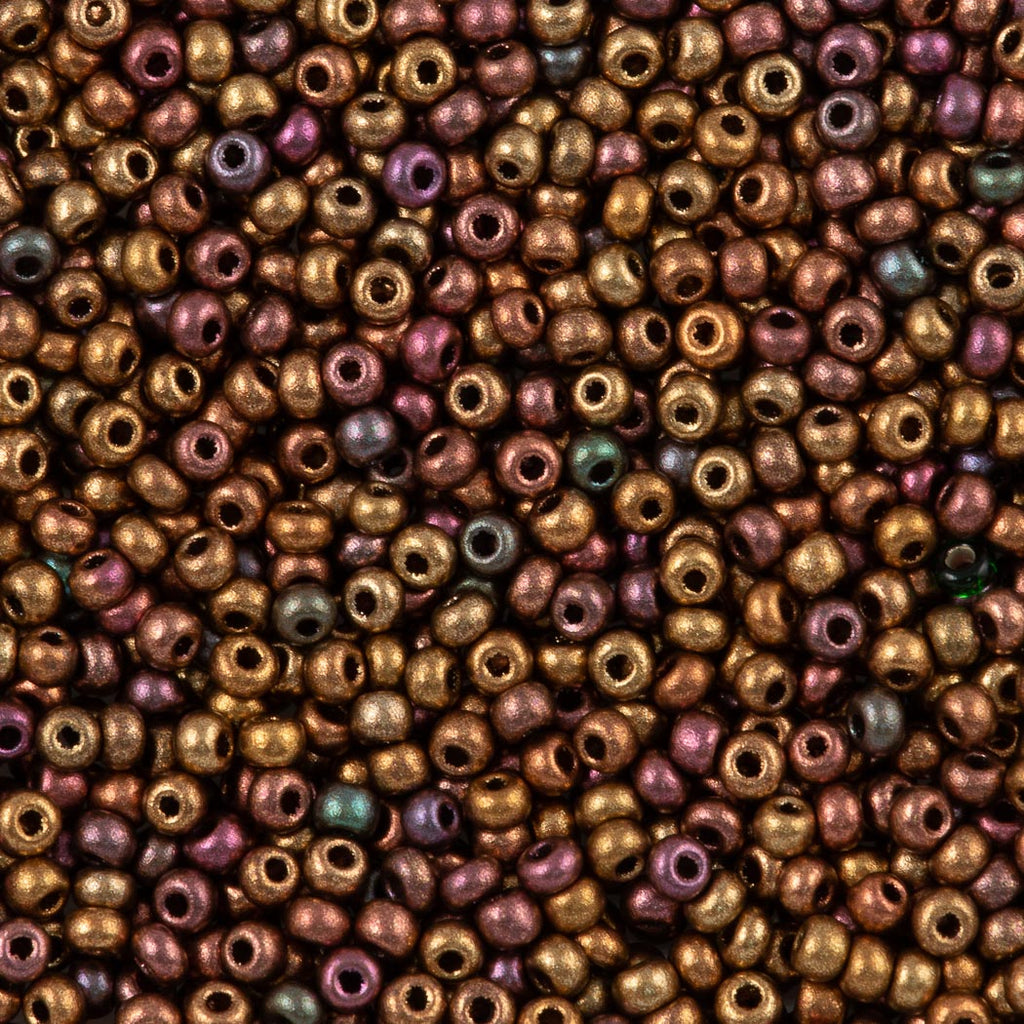 Czech Seed Bead 6/0 Dark Gold Rainbow 50g (01620)