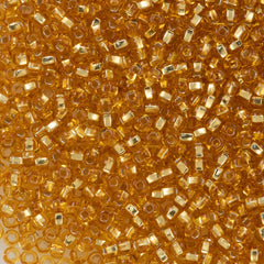 Czech Seed Bead 6/0 Gold Silver Lined 2-inch Tube (17050)