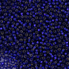 Czech Seed Bead 6/0 Cobalt Silver Lined 2-inch Tube (37100)