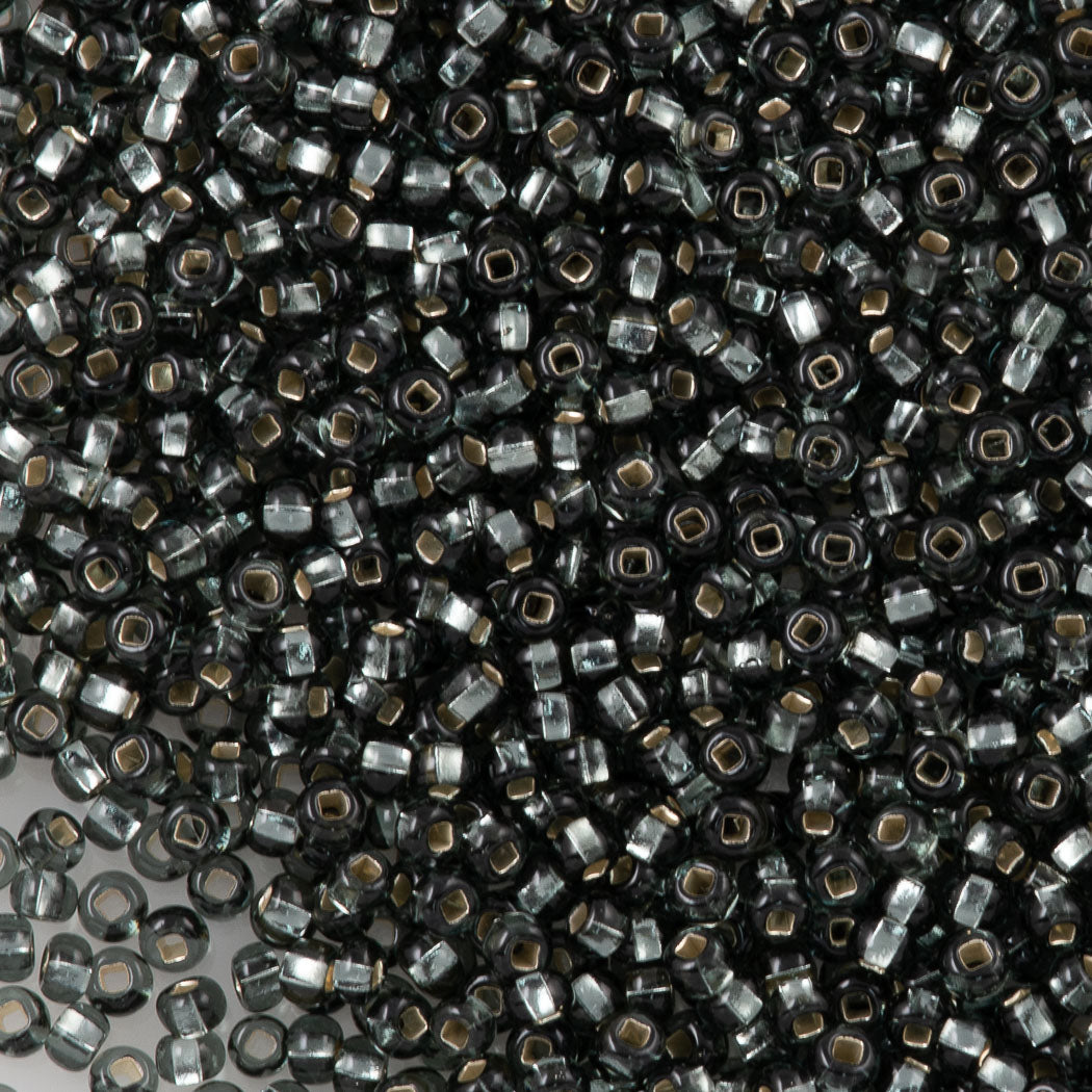 Czech Seed Bead 6/0 Black Diamond Silver Lined 20g Tube