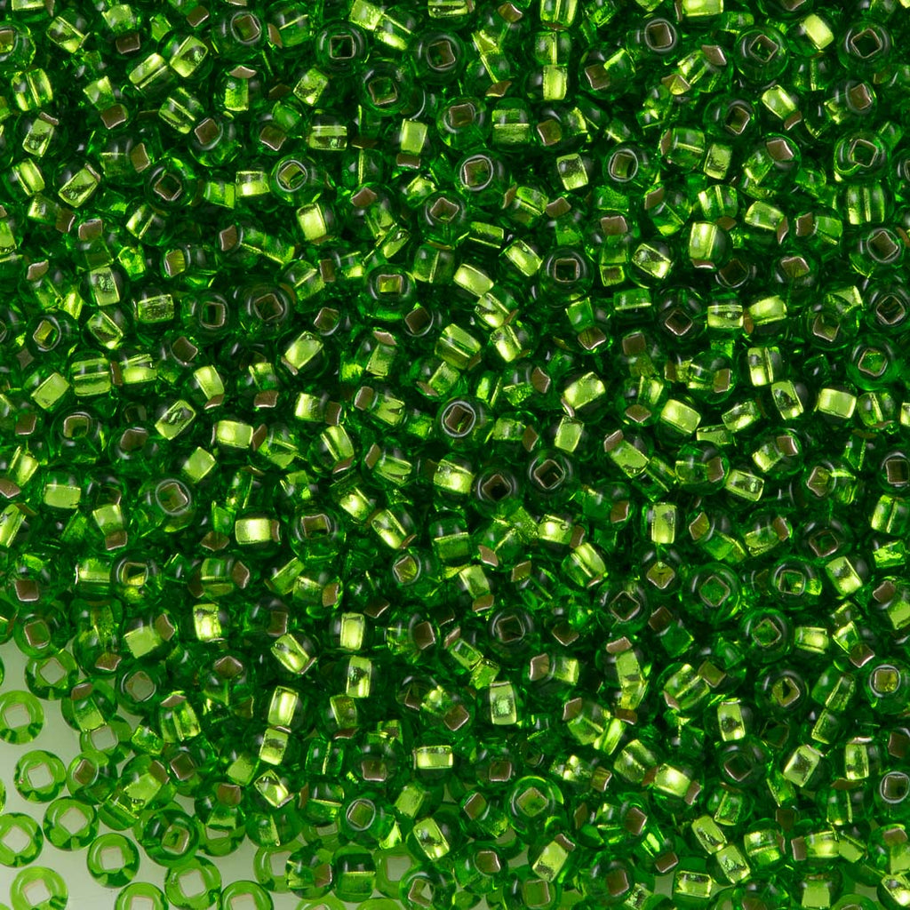 Czech Seed Bead 6/0 Silver Lined Light Green 50g (57430)