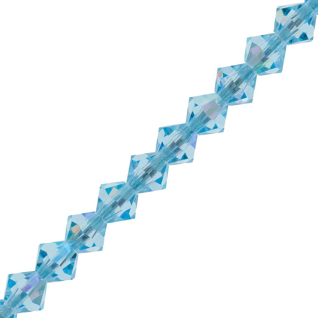 72 Preciosa Crystal 6mm Bicone Bead Aquamarine AB (60000AB)