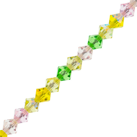 72 Preciosa Crystal Bicone Bead 6mm Pink Lemonade Mix