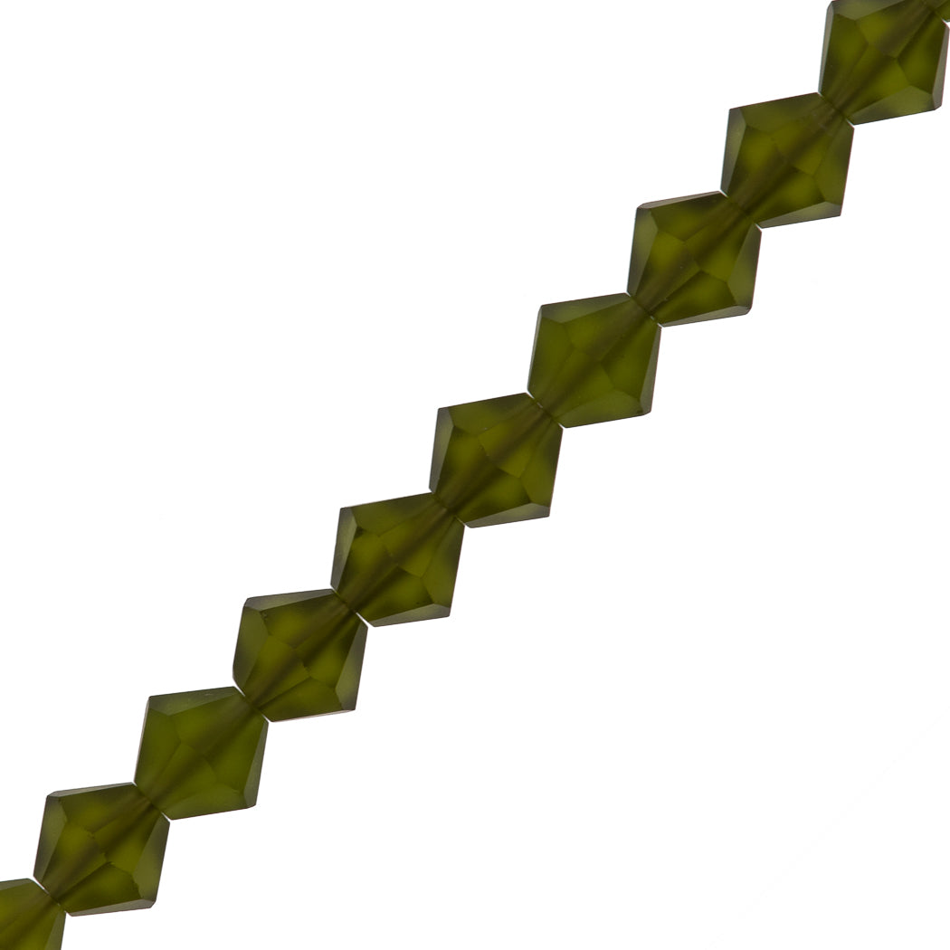72 Preciosa Crystal 6mm Bicone Bead Matte Olivine (50230M)