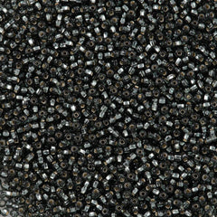 Czech Seed Bead 8/0 Black Diamond Silver Lined 2-inch Tube (47010)