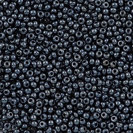 Czech Seed Bead 8/0 Black Diamond Copper Lined AB 2-inch Tube (49019)