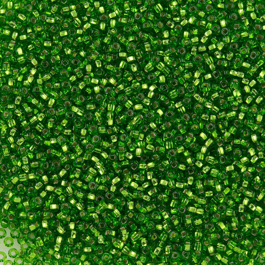 Czech Seed Bead 8/0 Silver Lined Light Green (57430)