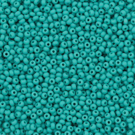 Czech Seed Bead 8/0 Green Turquoise Matte 22g Tube (63130M)