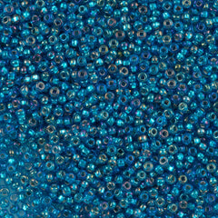 Czech Seed Bead 8/0 Silver Lined Dark Aqua AB 50g (67159)