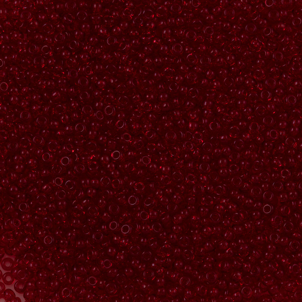 Czech Seed Bead 8/0 Transparent Ruby 22g Tube (90090)