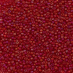 Czech Seed Bead 8/0 Transparent Light Ruby AB 50g (91070)