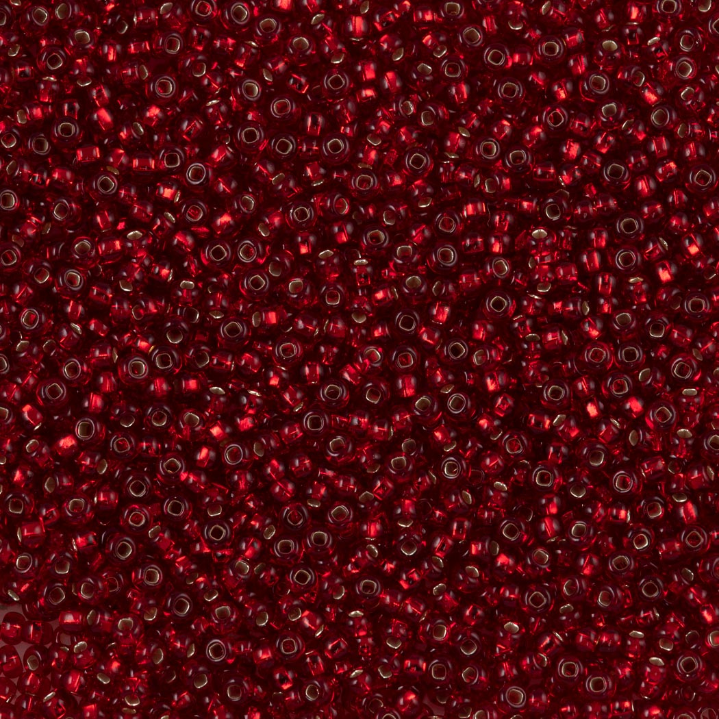 Czech Seed Bead 8/0 Ruby Silver Lined 22g Tube (97090)