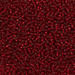 Czech Seed Bead 8/0 Silver Lined Ruby (97090)