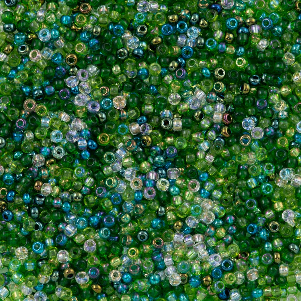 Czech Seed Bead 8/0 Mix Blue Tones 2-inch Tube (MIX02)