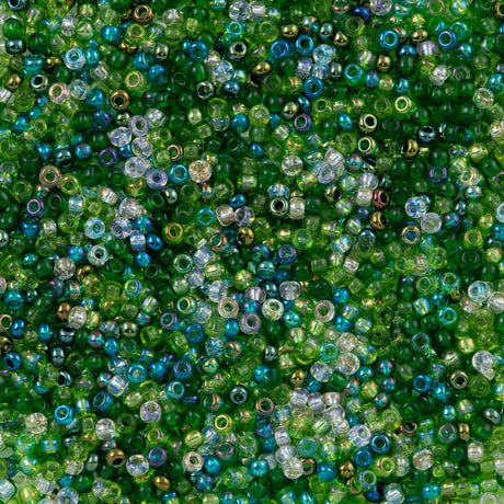 Czech Seed Bead 8/0 Mix Blue Tones 2-inch Tube (MIX02)