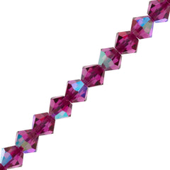 72 Preciosa Czech Crystal 6mm MC Bicone Bead Fuchsia AB (70350AB)