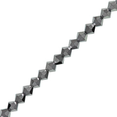 144 Preciosa Crystal 4mm Bicone Bead Jet Hematite (23980HEM)