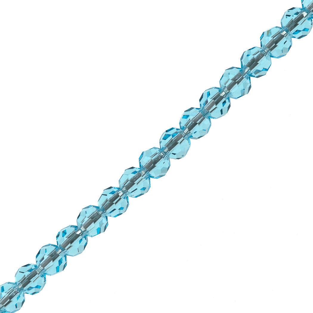 24 Preciosa Czech Crystal 4mm MC Round Bead Aqua Bohemica (60010)
