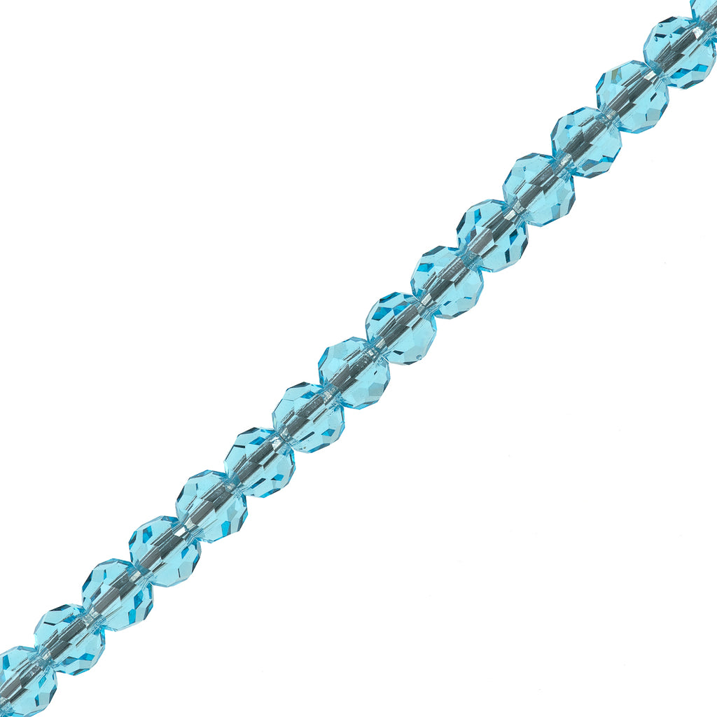 24 Preciosa Czech Crystal 4mm MC Round Bead Aqua Bohemica (60010)