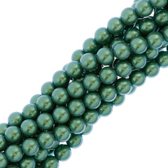 15 Preciosa Maxima 8mm Round Pearl Pearlescent Green (75203)
