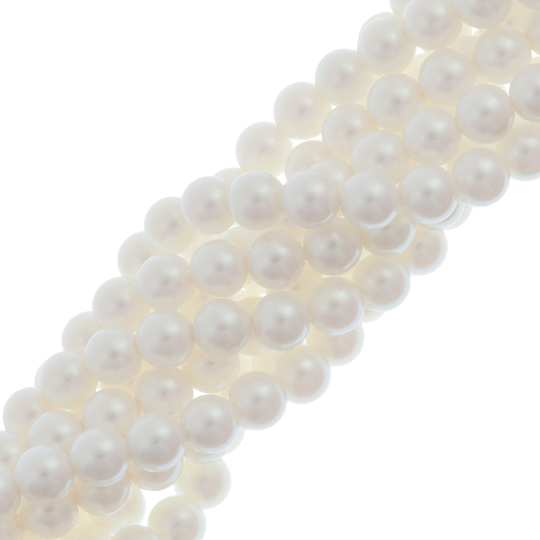 Preciosa Maxima Round Pearl Bead, Pearlescent White, 6mm