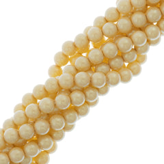 15 Preciosa Maxima 8mm Round Pearl Pearlescent Yellow (78203)