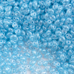 Preciosa Twin Two Hole Beads Crystal Light Sapphire Terra Pearl 22g Tube (08136)