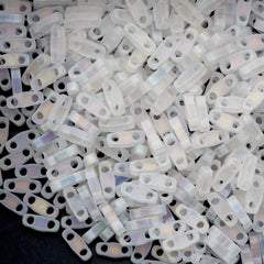 Miyuki Quarter Tila Seed Bead Transparent Matte Crystal AB 7g Tube (131FR)