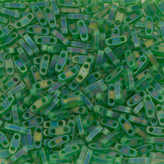Miyuki Quarter Tila Seed Bead Transparent Matte Green AB (146FR)