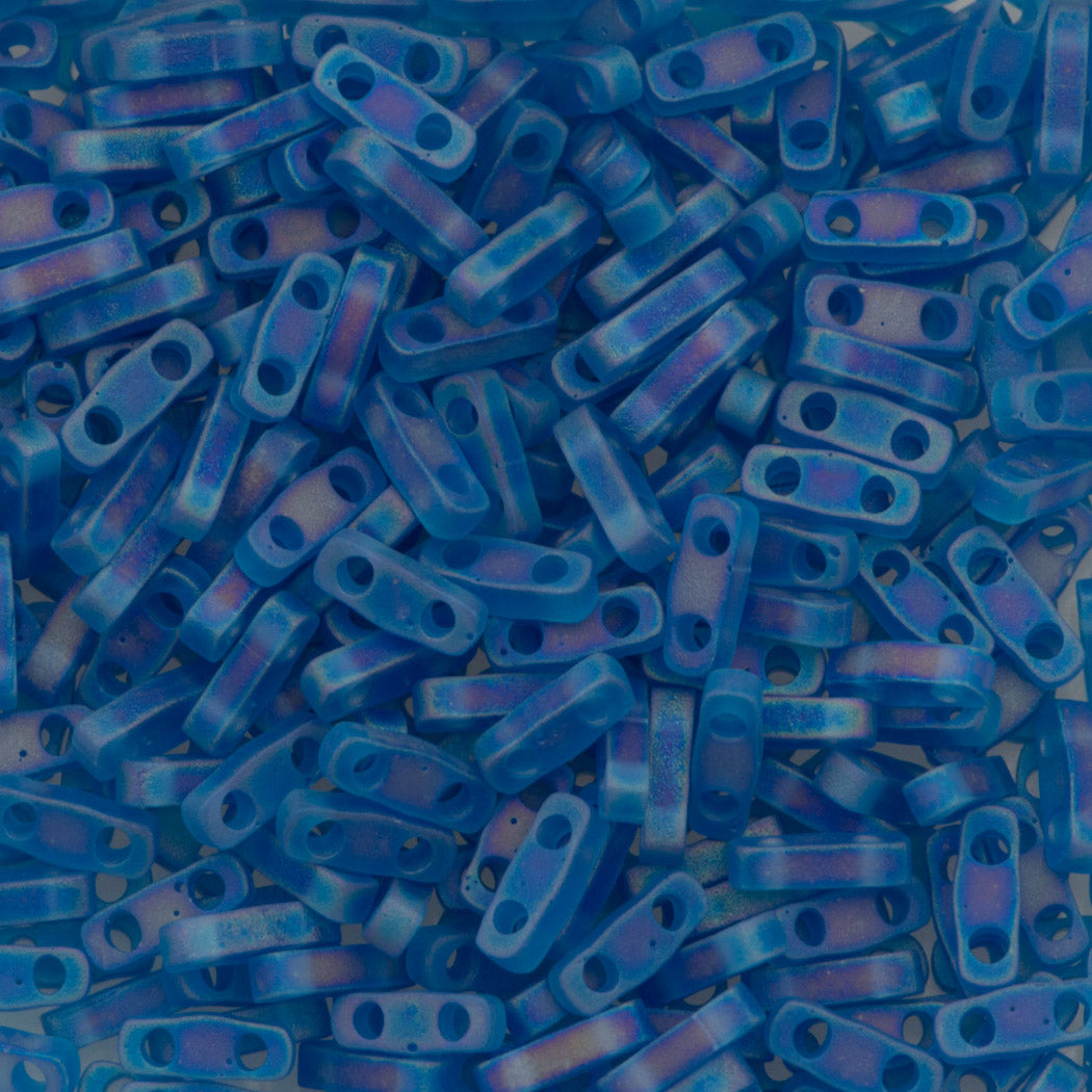 Miyuki Quarter Tila Seed Bead Transparent Matte Capri Blue AB 7g Miyuki Quarter Tila Seed Bead Transparent Matte Capri Blue AB 7g