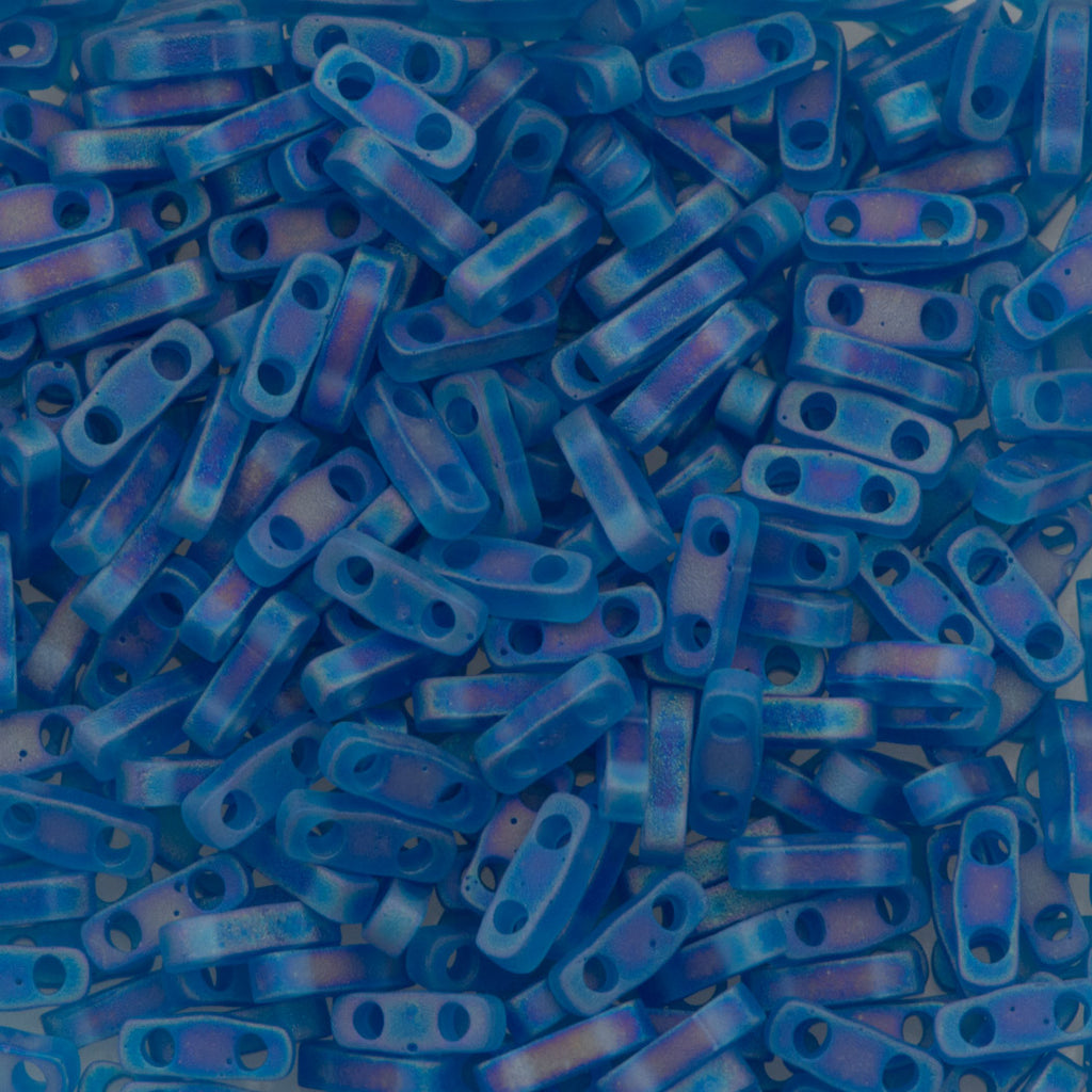 Miyuki Quarter Tila Seed Bead Transparent Matte Capri Blue AB (149FR)