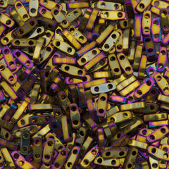 Miyuki Quarter Tila Seed Bead Metallic Purple Gold Iris 7g Tube (188)
