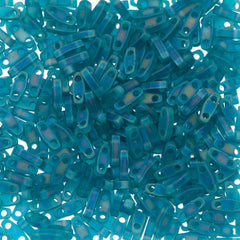 Miyuki Quarter Tila Seed Bead Matte Transparent Teal AB 7g Tube (2405FR)