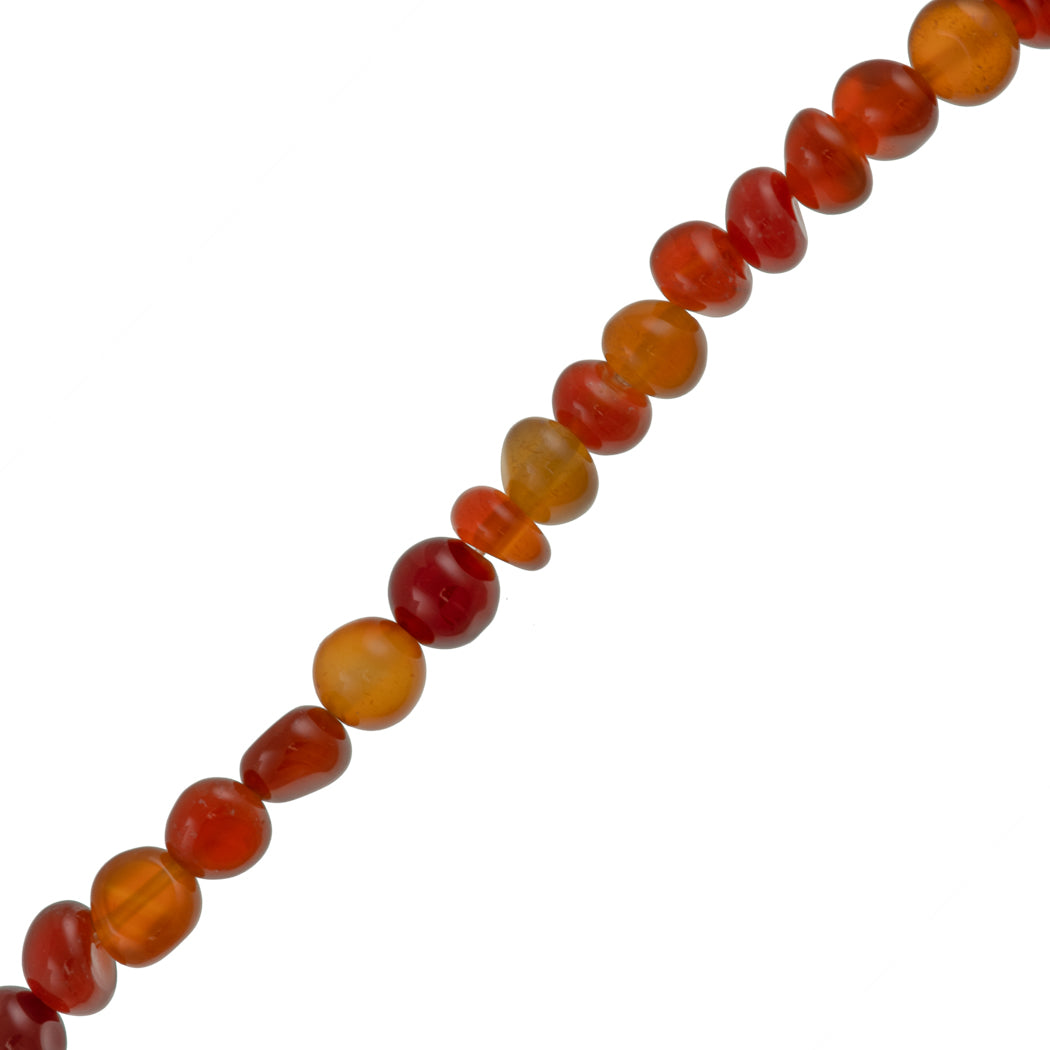 Red Agate pebble 5-8mm beads 15.5 inch strand