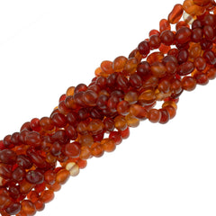 Red Carnelian 5-8mm pebble beads 16 inch strand