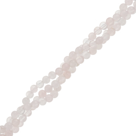 Rose Quartz 4mm round beads 16" strand