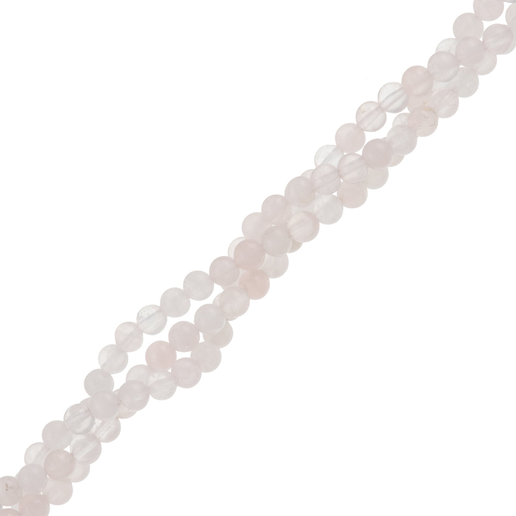 Rose Quartz 4mm round beads 16" strand