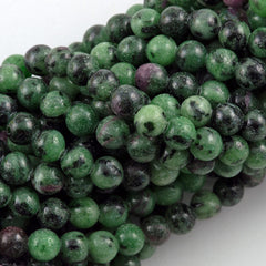 Ruby in Zoisite 6mm Round beads 16" strand