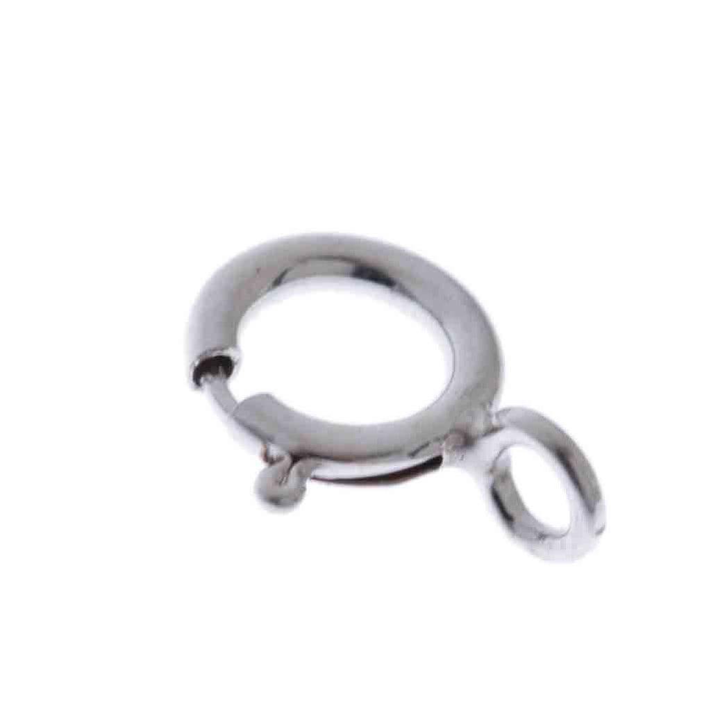 Spring Ring Clasp 5mm Sterling Silver with Closed Ring