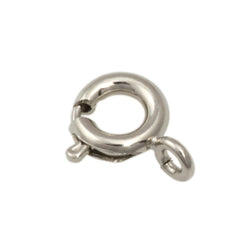 Spring Ring Clasp 6mm Nickel Plated with Closed Ring