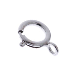 Four Spring Ring Clasp 6mm Sterling Silver Open Ring