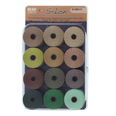 Summer 12pc Mix S-Lon Bead Cord Mix 77 Yard Spool .5mm TEX 210