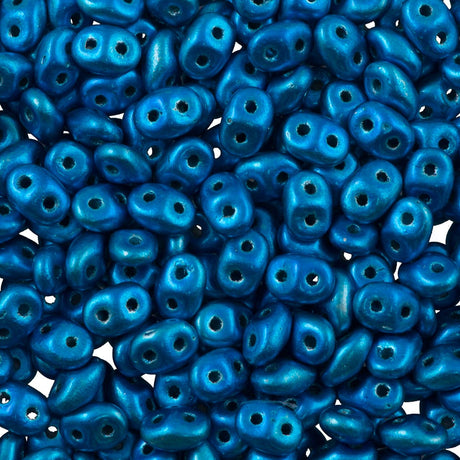 Super Duo 2x5mm Two Hole Beads Metalust Crown Blue (24203)
