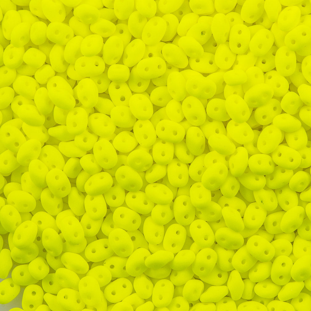 Super Duo 2x5mm Two Hole Beads Neon Yellow (25121)