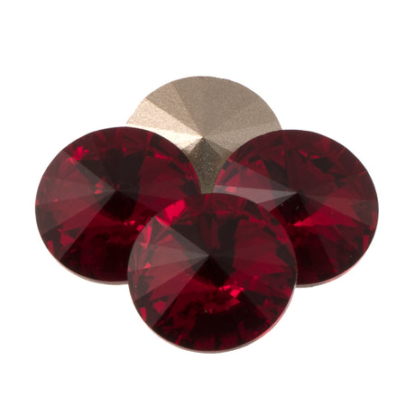 Four TRUE CRYSTAL 12mm Rivoli Siam (208)