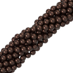 100 TRUE CRYSTAL 6mm Round Velvet Brown Pearl Beads